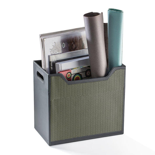 Enera Leather Magazine Holder | Modern Organizer for Home & Office - enera