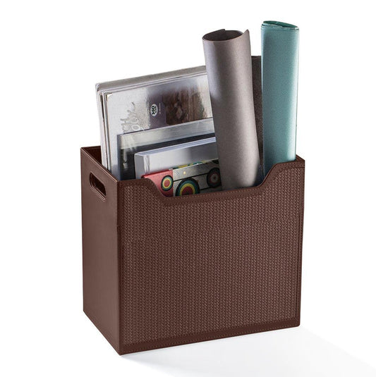Enera Leather Magazine Holder | Modern Organizer for Home & Office - enera