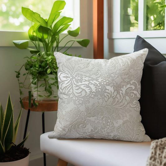 Enera DDR DRTX10 SN 1019 Silver Ivory Color 16x16 Inch Cushion Cover - enera