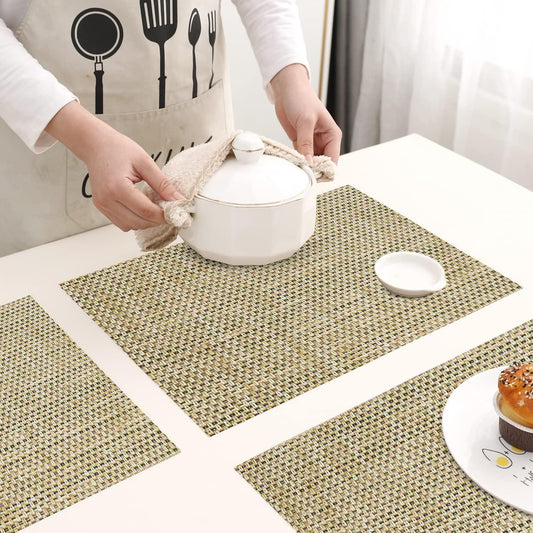 Freelance Basketweave Dining & Side Table Mat – 30cm x 45 cm, Pack of 6 - enera