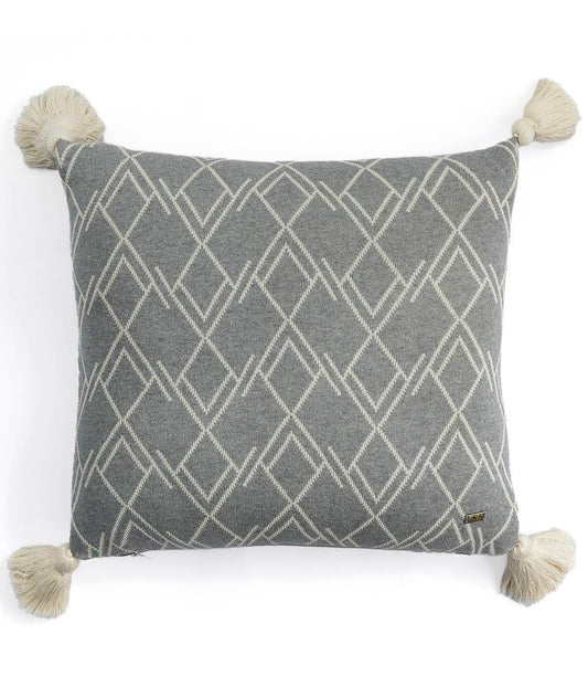 Enera Light Grey Melange & Natural Color 18x18 Inch Cushion Cover - enera