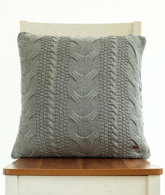 Enera Light Grey Melange Color 18x18 Inch Cushion Cover - enera