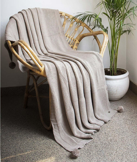 Pluchi 100% Cotton Throw Blanket | All Season Sofa & Bed Blanket - enera