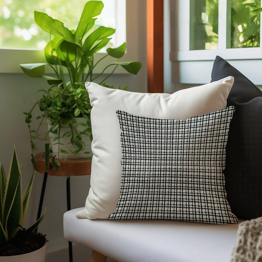 Enera SRM VIVI 207 Print Black & White Color 12x12 Inch Cushion Cover - enera