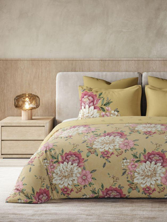 D'Decor Quilted Printed Comforter Set 100% Pure Cotton (Set of 4) - enera