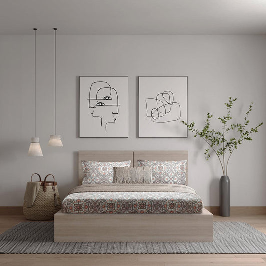 ador Printed King Bedsheet with 2 Pillow Covers 100% Pure Cotton - enera