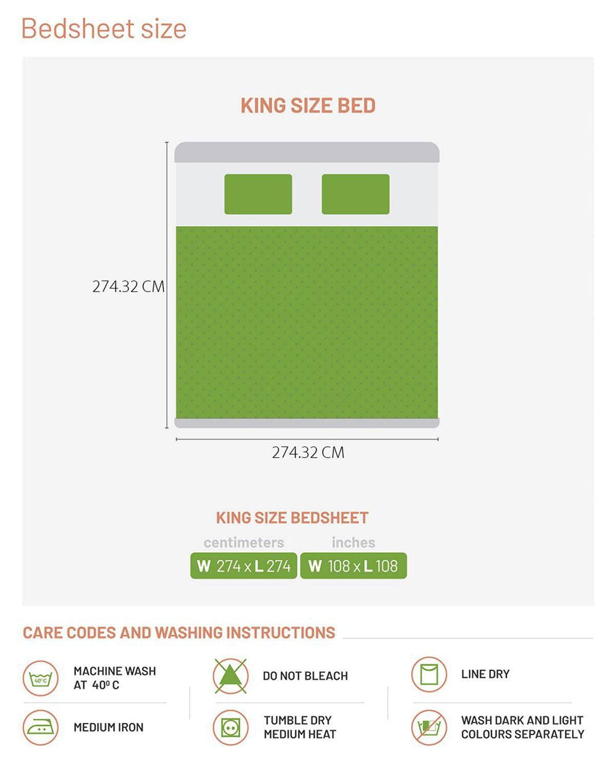 Enera Vibrant Hues Collection Stone Color King Size Bedsheet