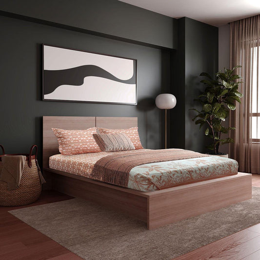 ador Printed King Bedsheet with 2 Pillow Covers 100% Pure Cotton - enera