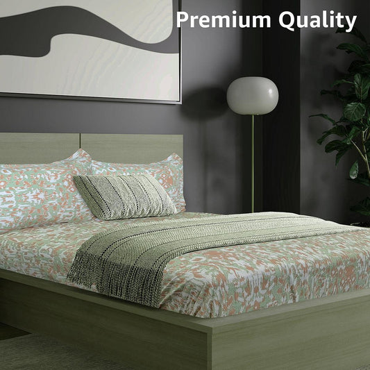 ador Printed King Bedsheet with 2 Pillow Covers 100% Pure Cotton - enera