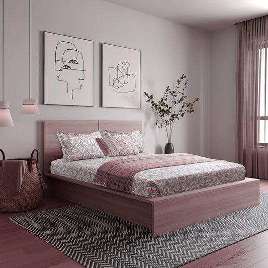 ador Printed King Bedsheet with 2 Pillow Covers 100% Pure Cotton - enera