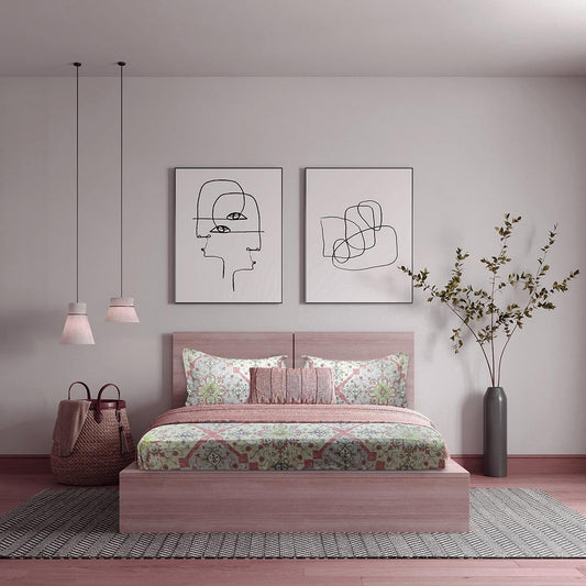 ador Printed King Bedsheet with 2 Pillow Covers 100% Pure Cotton - enera