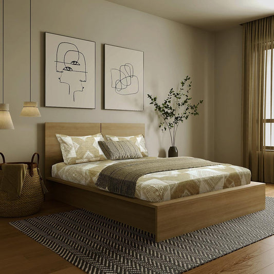 ador Printed King Bedsheet with 2 Pillow Covers 100% Pure Cotton - enera