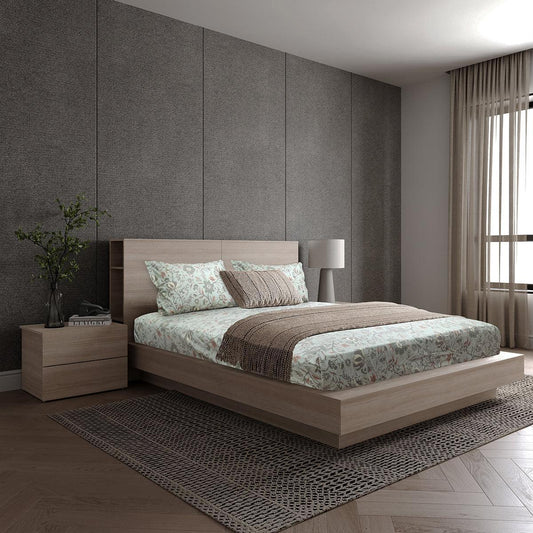 ador Printed King Bedsheet with 2 Pillow Covers 100% Pure Cotton - enera