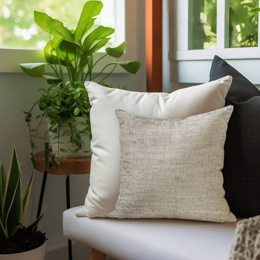 Enera DD LICO 241 Embroidery White & Pista Color 12x12 Inch Cushion Cover - enera