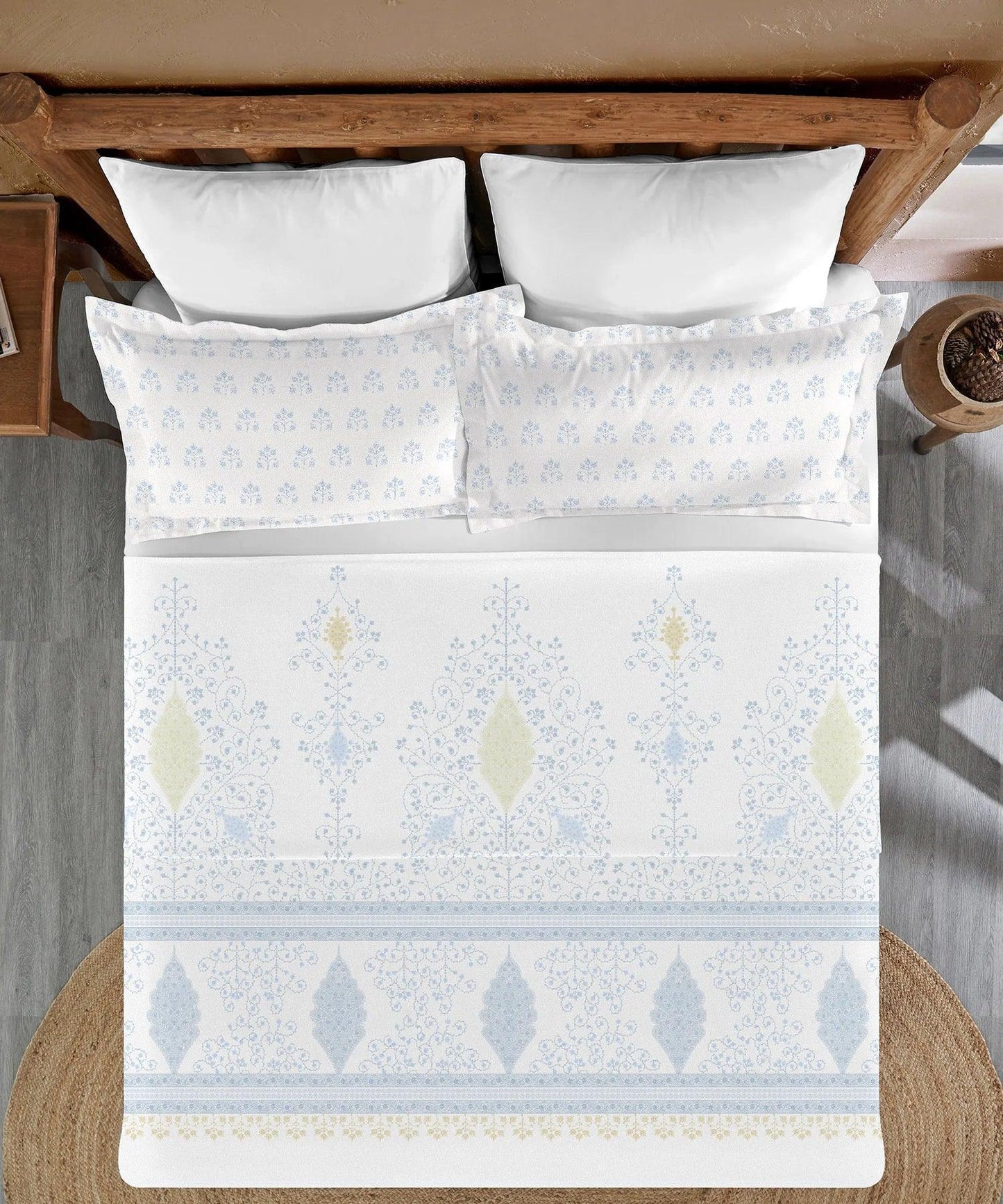 Enera Sanskriti Series Collection Grey Color King Size Bedsheet Set