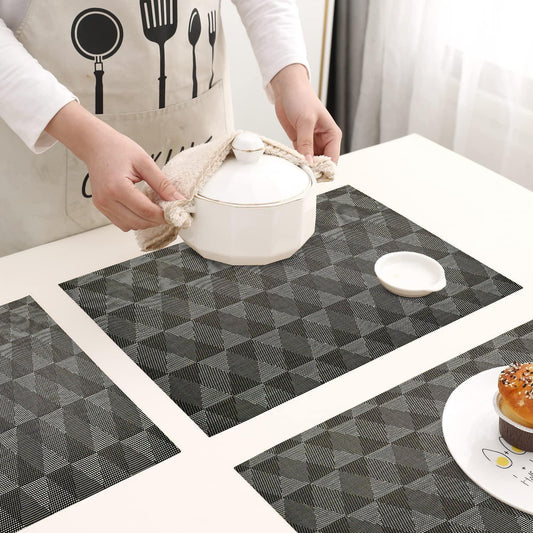 enera Basketweave Dining & Side Table Mat – 30cm x 45 cm, Pack of 6 - enera