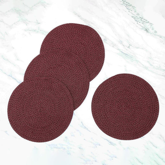 Saprose Crafted Round Dining & Side Table Mat – 20cm, Pack of 4 - enera