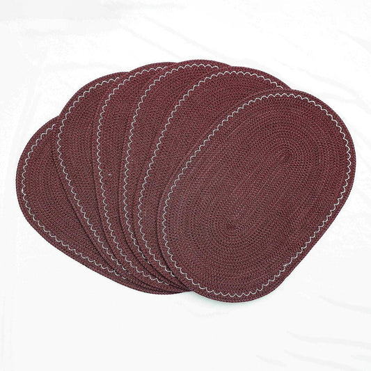 Saprose Crafted Oval Dining & Side Table Mat – 29cm x 44cm, Pack of 6 - enera