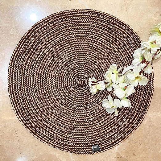 Saprose Crafted Round Dining & Side Table Mat – 40cm, Pack of 1 - enera