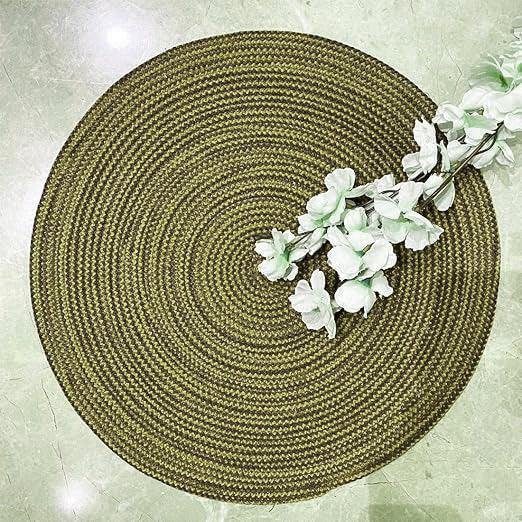 Saprose Crafted Round Dining & Side Table Mat – 40cm, Pack of 1 - enera