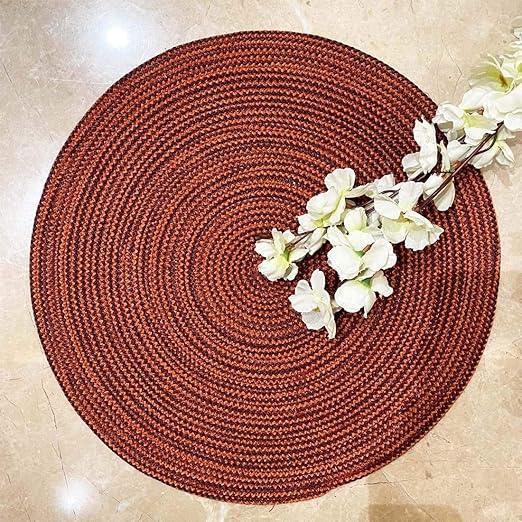 Saprose Crafted Round Dining & Side Table Mat – 40cm, Pack of 1 - enera