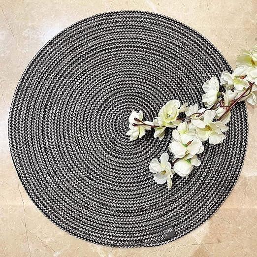 Saprose Crafted Round Dining & Side Table Mat – 40cm, Pack of 1 - enera