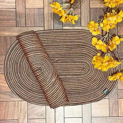 Saprose Crafted Oval Dining & Side Table Mat – 29cm x 44cm, Pack of 6 - enera