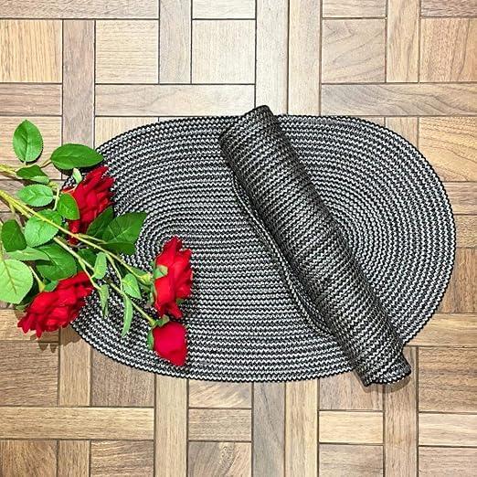Saprose Crafted Oval Dining & Side Table Mat – 29cm x 44cm, Pack of 6 - enera