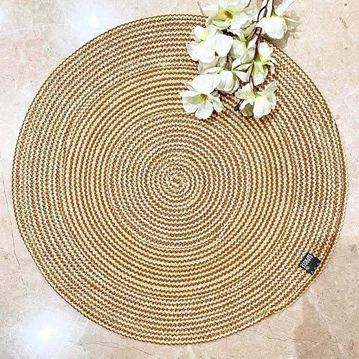Saprose Crafted Round Dining & Side Table Mat – 40cm, Pack of 1 - enera