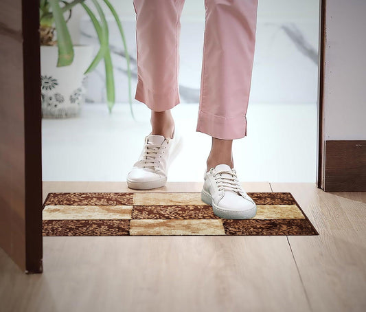 Natura Life Small Doormat 45x75 cm | Anti-Slip Rubber Backing Floormat For All Season - enera