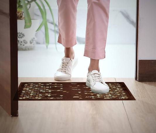 Natura Life Small Doormat 45x75 cm | Anti-Slip Rubber Backing Floormat For All Season - enera