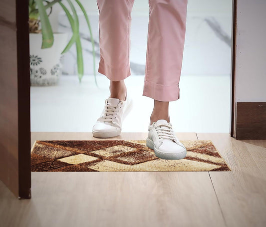 Natura Life Small Doormat 45x75 cm | Anti-Slip Rubber Backing Floormat For All Season - enera