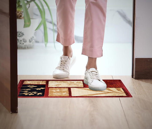 Natura Life Small Doormat 45x75 cm | Anti-Slip Rubber Backing Floormat For All Season - enera