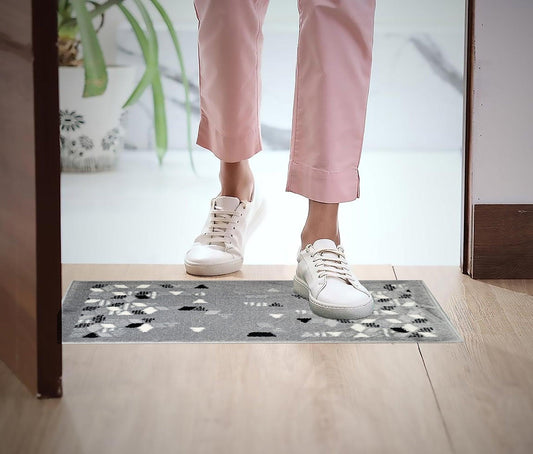 Natura Life Small Doormat 45x75 cm | Anti-Slip Rubber Backing Floormat For All Season - enera