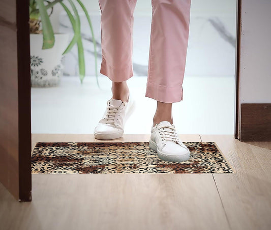 Natura Life Small Doormat 45x75 cm | Anti-Slip Rubber Backing Floormat For All Season - enera
