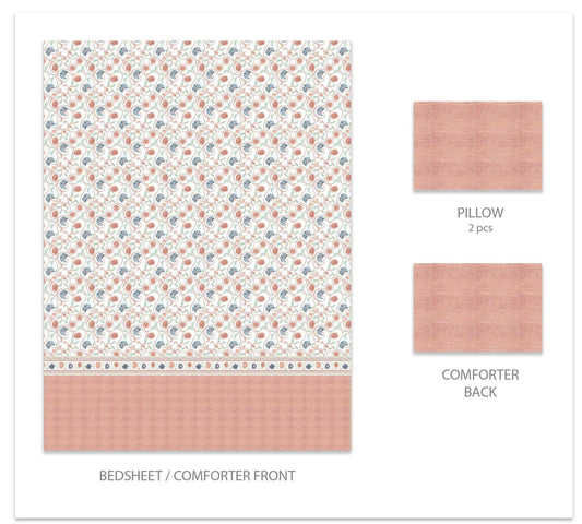 my Trident Quilted Printed Comforter Set 100% Pure Cotton (Set of 4) - enera