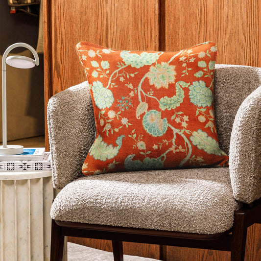 Enera NUH Her Dan Sr No.1010 Red Color 16x16 Inch Cushion Cover - enera