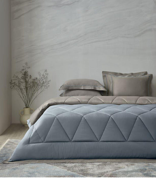 D'Decor Quilted Reversible Comforter Set 100% Pure Cotton (Set of 4) - enera