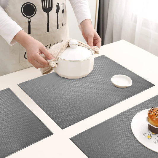 enera Leather Dining & Side Table Mat – 30cm x 45 cm, Pack of 6 - enera