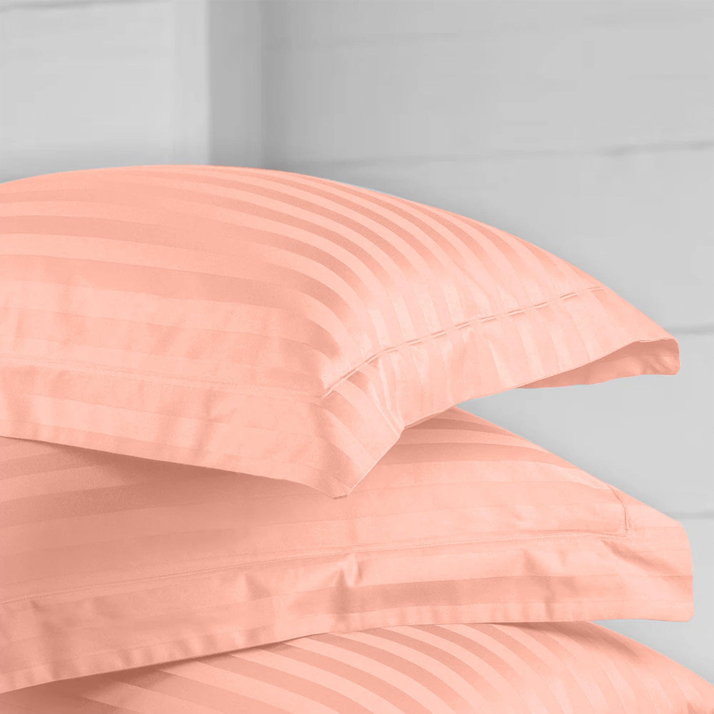 Enera Horizon Satin Stripe Sandstone Beige Color King Size Double Bedsheet - enera