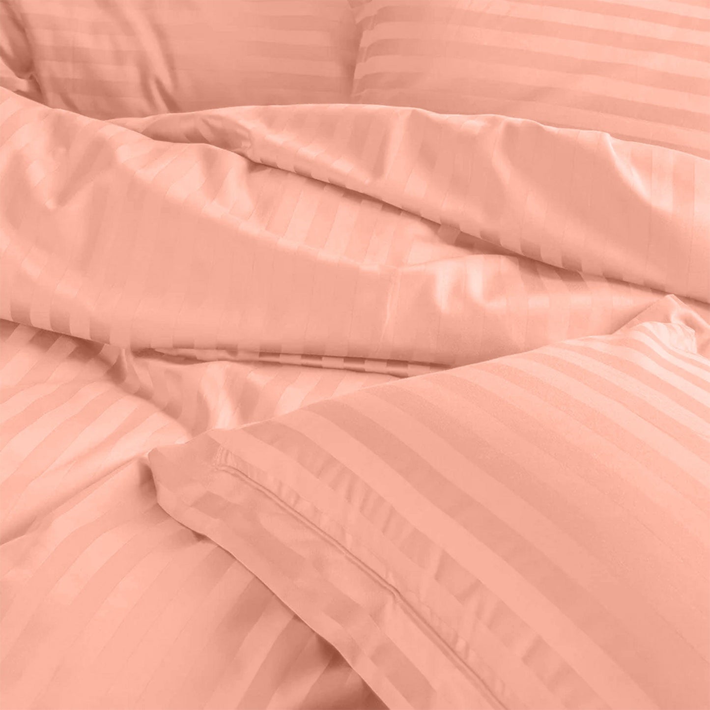 Enera Horizon Satin Stripe Sandstone Beige Color King Size Double Bedsheet - enera