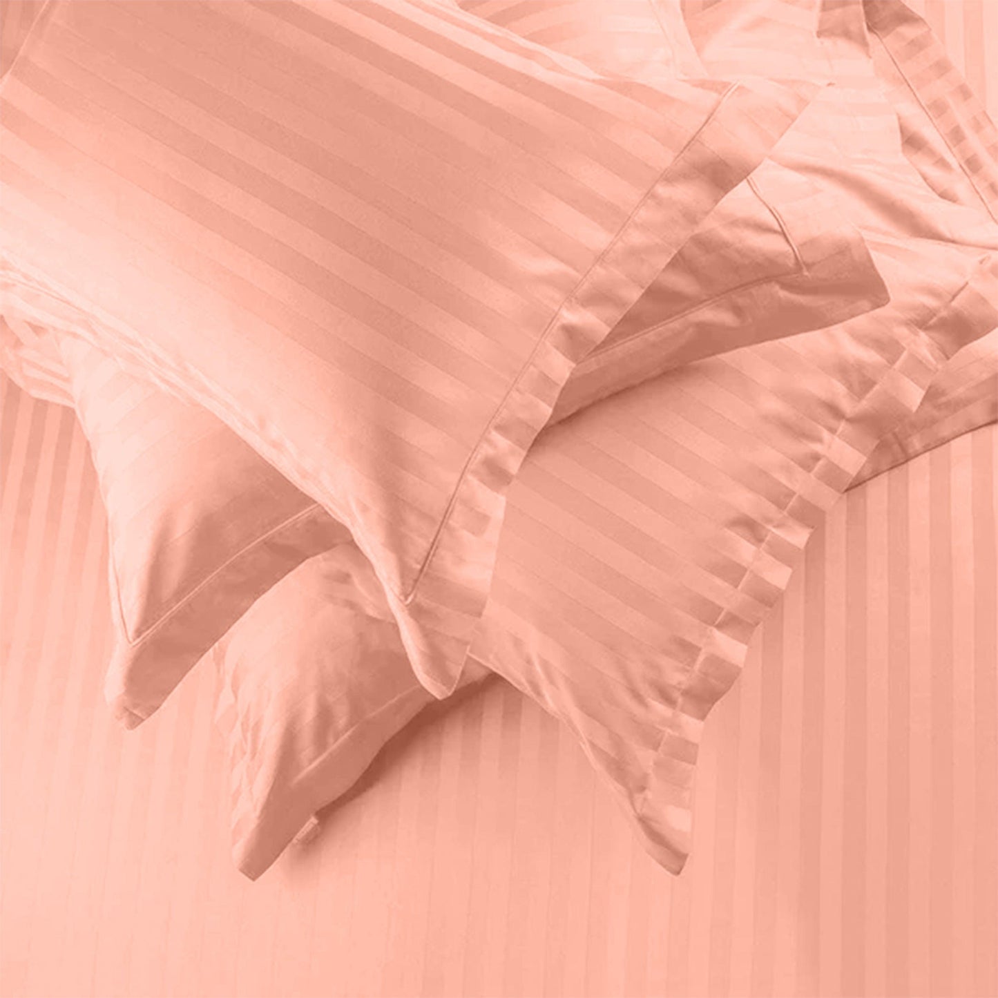 Enera Horizon Satin Stripe Sandstone Beige Color King Size Double Bedsheet - enera