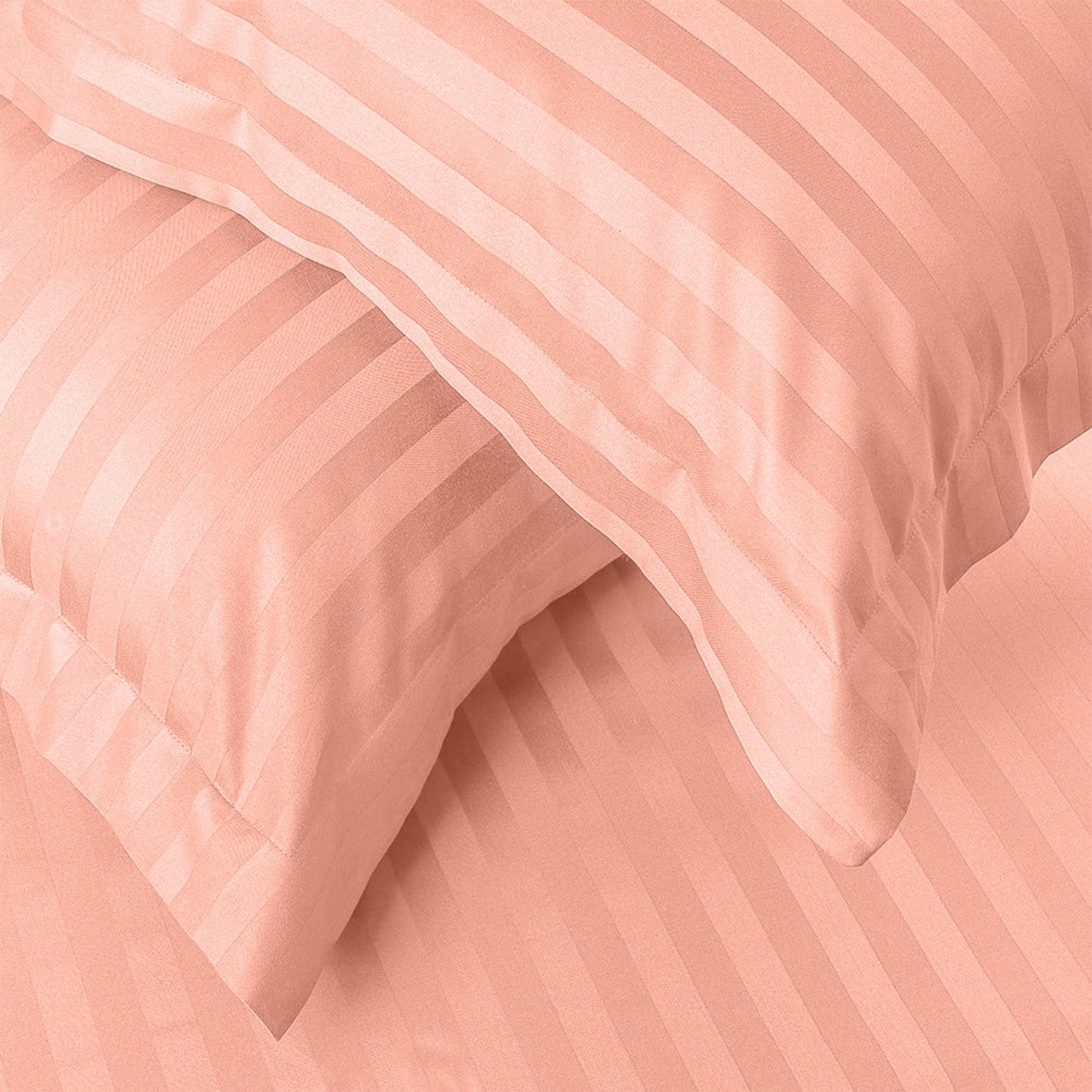 Enera Horizon Satin Stripe Sandstone Beige Color King Size Double Bedsheet - enera