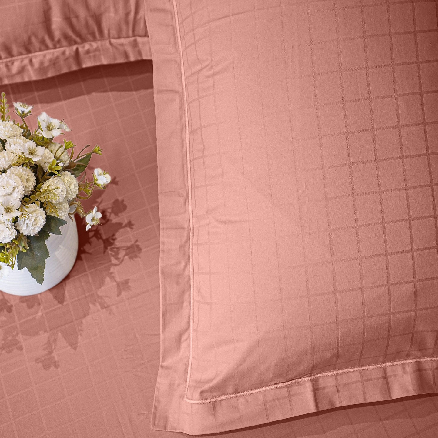 Enera Jacquard Matrix Collection Pale Rose Color King Size Bedsheet - enera