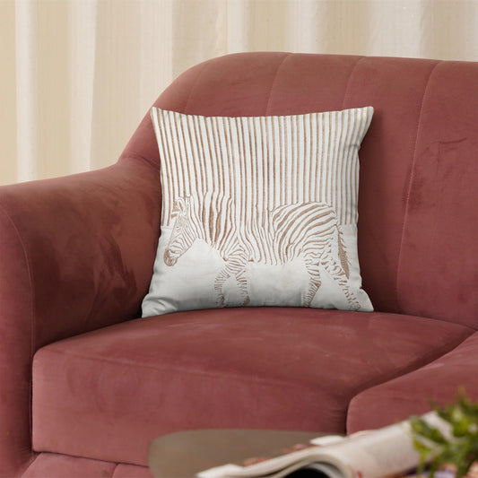 Enera Marc Ne Zebra Beige Color 16x16 Inch Cushion Cover - enera
