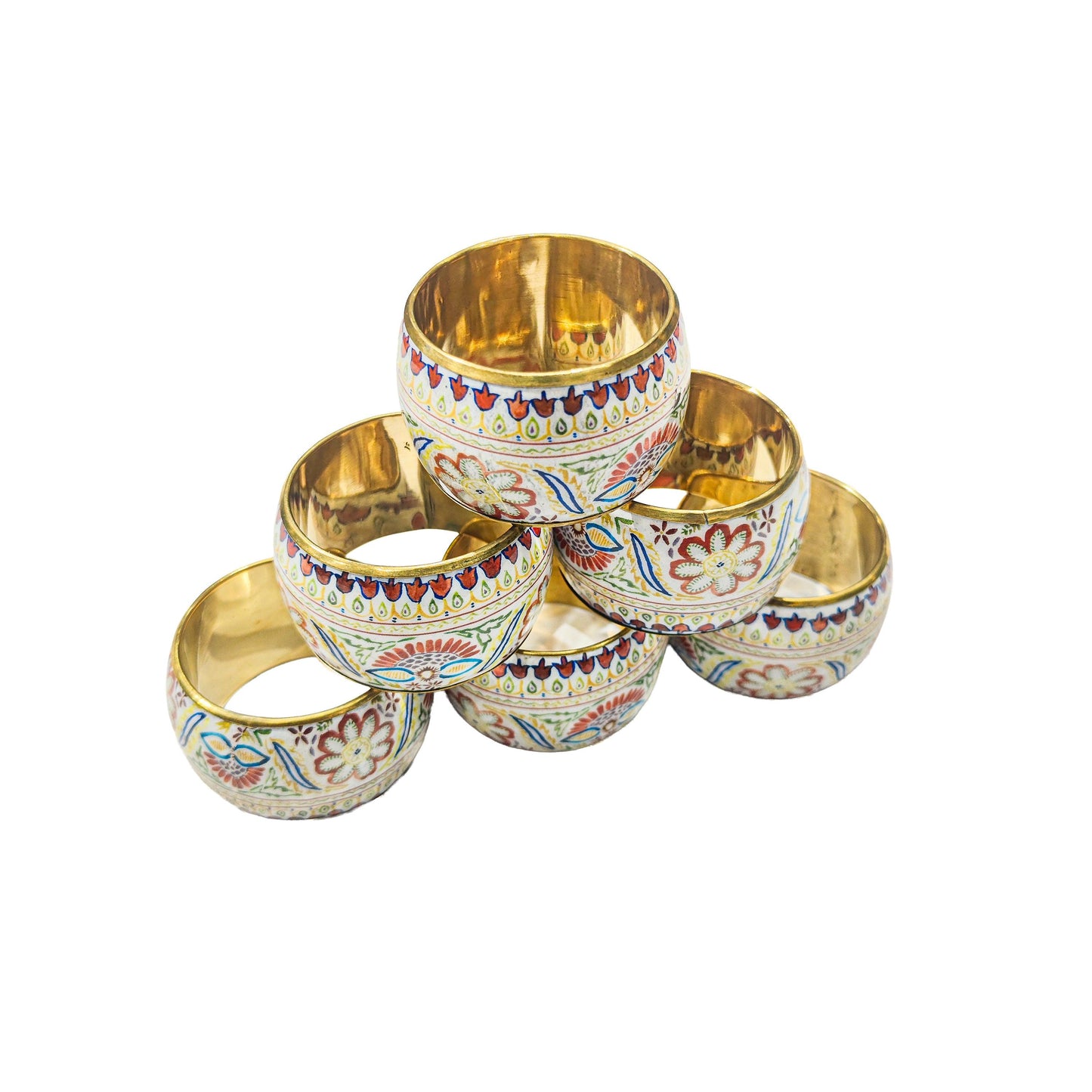 Enera Tribe Style Multi Color Round Napkin Ring (Pack of 6pcs)