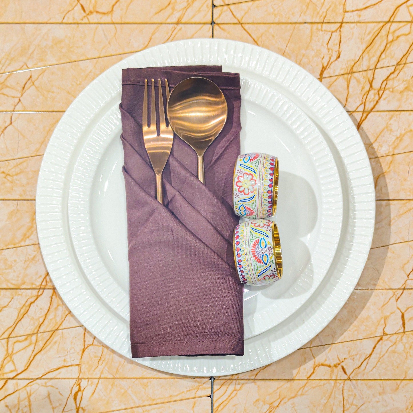 Enera Tribe Style Multi Color Round Napkin Ring (Pack of 6pcs)