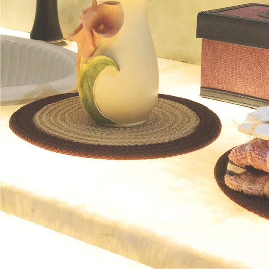 Saprose Crafted Round Dining & Side Table Mat – 23cm, Pack of 3 - enera