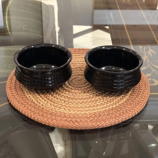 Saprose Crafted Round Dining & Side Table Mat – 23cm, Pack of 3 - enera