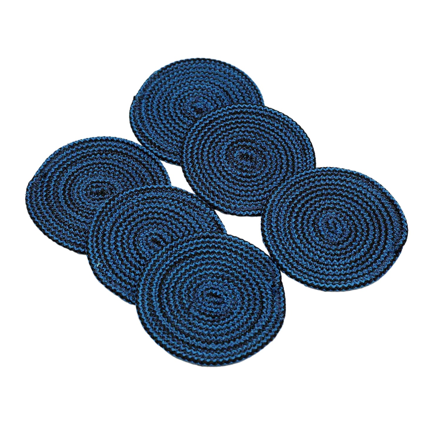 Enera Craft Ink Blue Color 12cm Round Coaster (6 pcs set)